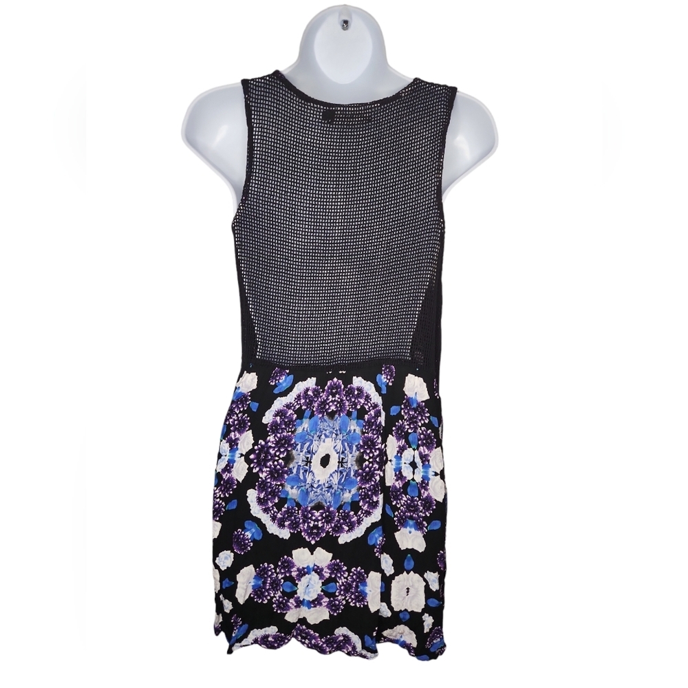 Boho Mini Dress Mesh Back Sz Small